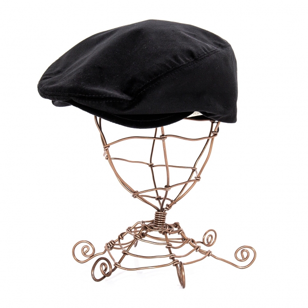 ドルチェ&ガッバーナDOLCE&GABBANA メタルプレートベロアハンチング帽 黒60