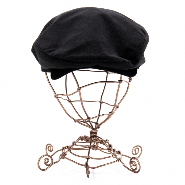 ドルチェアンドガッバーナ ハンチング ベレー帽 ベロア ブラック 後ろロゴ 58