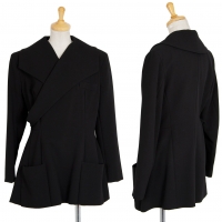 Yohji Yamamoto FEMME Wool Wrap Jacket Black S