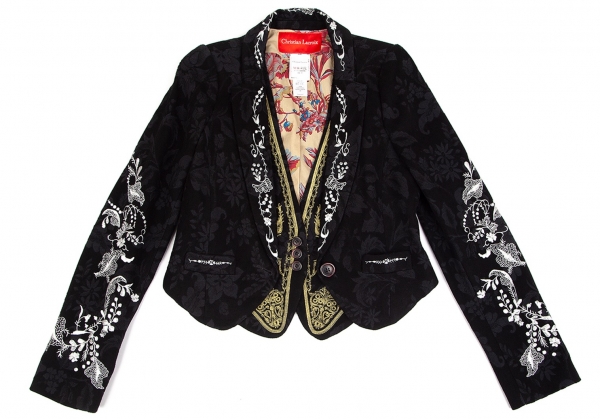 CHRISTIAN LACROIX Layered Gillet Embroidery Jacket Black 38 | PLAYFUL