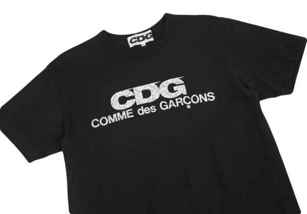コムデギャルソンCDG ホログラムロゴプリントTシャツ 黒L