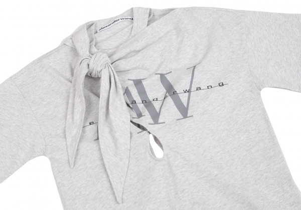 Alexander Wang Tied Design Logo Printed T-Shirt Grey XS