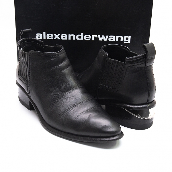 アレキサンダーワンALEXANDER WANG メタルヒールサイドゴアショートブーツ 黒36(23位)