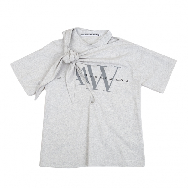 ALEXANDER WANG Tied Design Logo Printed T-Shirt Grey XS