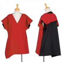  ISSEY MIYAKE 132 5. Bi-color Sleeveless Shirt Red,Black 3