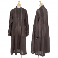  ISSEY MIYAKE See-through Shirt Dress Charcoal S-M