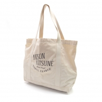  MAISON KITSUNE Logo Printed Tote Bag Ivory 