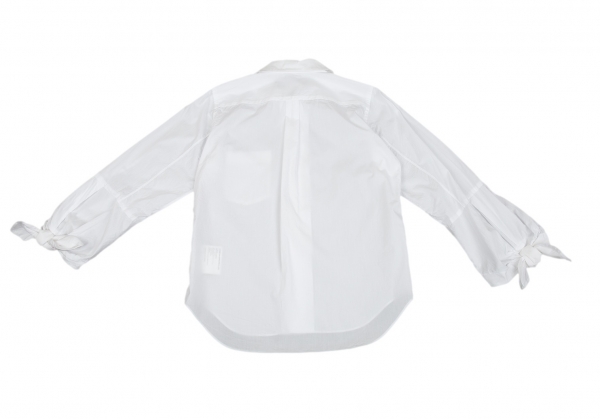 BLACK COMME des GARCONS Ribbon Cuffs Long Sleeve Shirt White XS 
