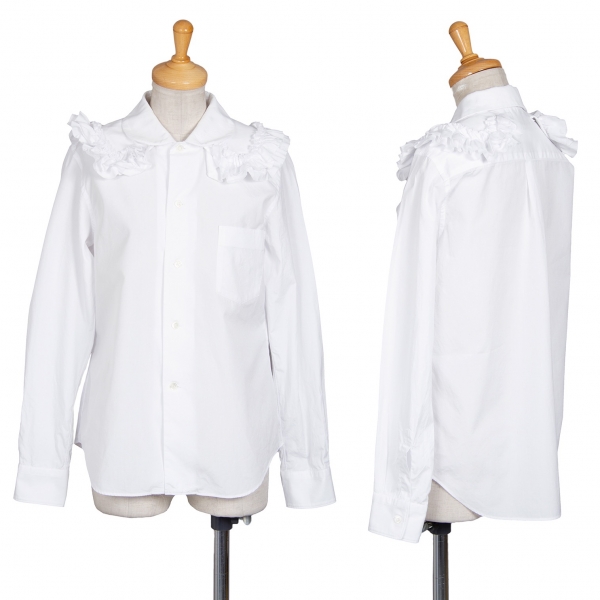 コムデギャルソンCOMME des GARCONS フリルつけ襟付きラウンドカラーシャツ 白XS
