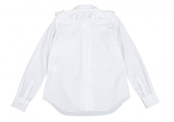 COMME des GARCONS Frill Collar Long Sleeve Shirt White XS | PLAYFUL