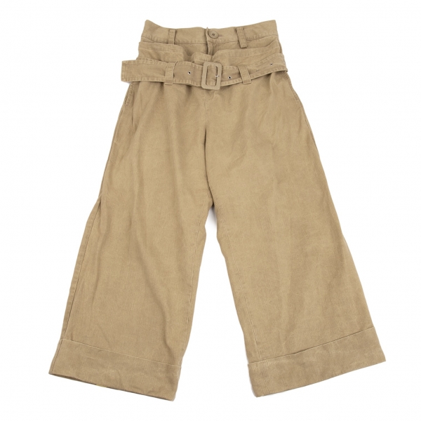 LIMI feu Cotton Layered Wide Pants (Trousers) Beige S-M | PLAYFUL