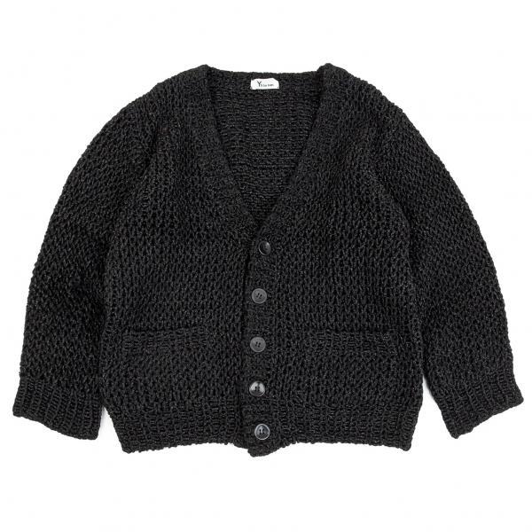 Y's for men Chunky Knit Cardigan Black S-M | PLAYFUL