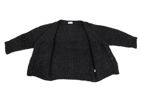 Y's for men Chunky Knit Cardigan Black S-M | PLAYFUL