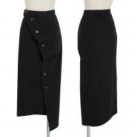  COMME des GARCONS Front Button Stretched Wrap Skirt Black M