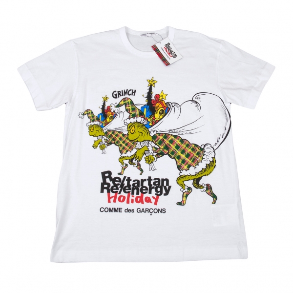 COMME des GARCONS GRINCH 2017 Holiday Printed T Shirt White XL 