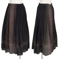  ISSEY MIYAKE HaaT Striped Wrinkle Skirt Black 2