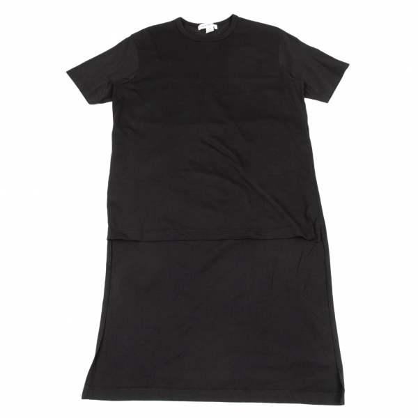 コムデギャルソン シャツCOMME des GARCONS SHIRT バックロングTシャツ 黒X
