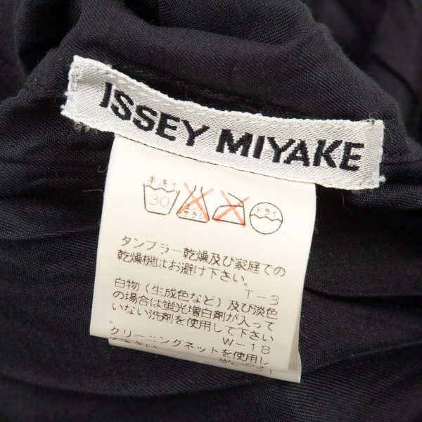 イッセイミヤケISSEY MIYAKE ポリリネンシワプリーツシャツ 黒M