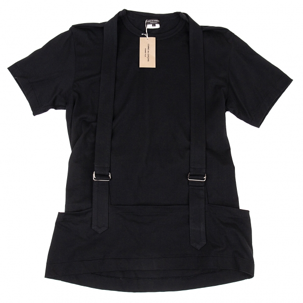 コムデギャルソン オムプリュスCOMME des GARCONS HOMME PLUS ベルトサスペンダーデザインTシャツ 黒L