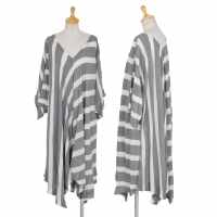  Unbranded Stripe Pleats Dress Grey S-M