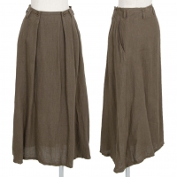  Y's Linen Tuck Design Skirt Khaki S-M