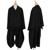  COMME des GARCONS Linen Jacket & Dropped Crotch Pants Black M