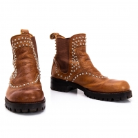  LIMI feu Studs Leather Boots Brown US About 5.5