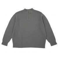  Papas Half Zip Wool Knit Sweater Grey L