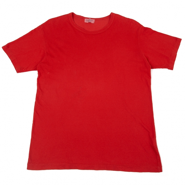 ヨウジヤマモト プールオムYohji Yamamoto POUR HOMME コットン製品染めベーシックTシャツ 赤3