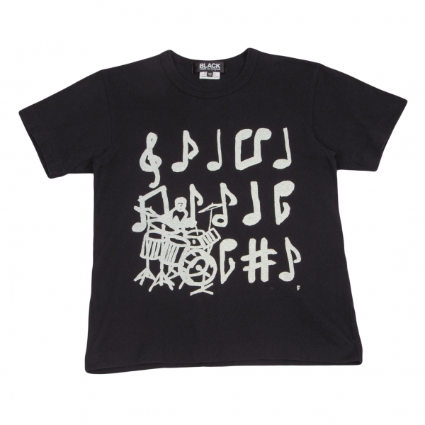 BLACK COMME des GARCONS Musical Notes Printed T-shirt Black XS