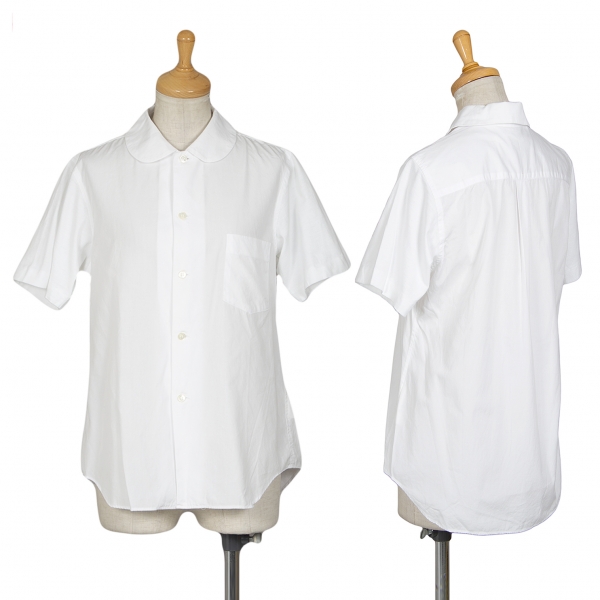 コムデギャルソンCOMME des GARCONS Tシャツスリーブラウンドカラー半袖シャツ 白XS