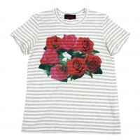 tricot COMME des GARCONS tricot Special Striped T Shirt Grey,Ivory S
